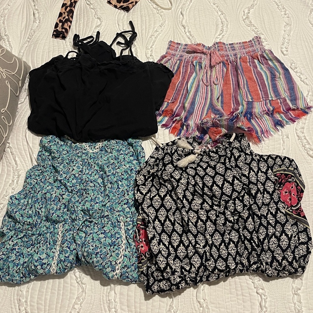 4 Piece Summer Romper and Shorts lot